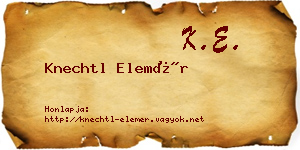 Knechtl Elemér névjegykártya